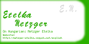 etelka metzger business card